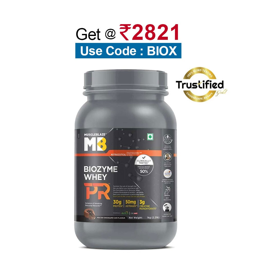 MuscleBlaze Biozyme Whey PR,  2.2 lb  Molten Chocolate Cake 