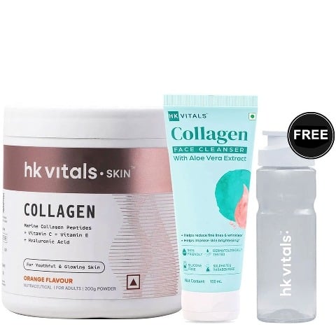HealthKart HK Vitals Skin Radiance Collagen 200 g Orange & Face Cleanser Combo