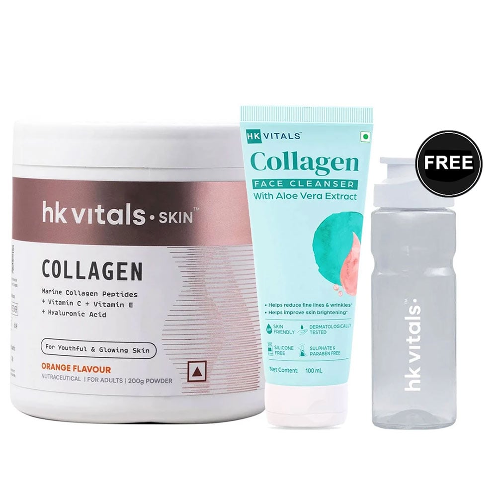 HealthKart HK Vitals Skin Radiance Collagen 200 g Orange & Face Cleanser Combo