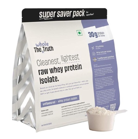 1 - The Whole Truth Raw Whey Protein Isolate,  4.4 lb  Unflavoured 