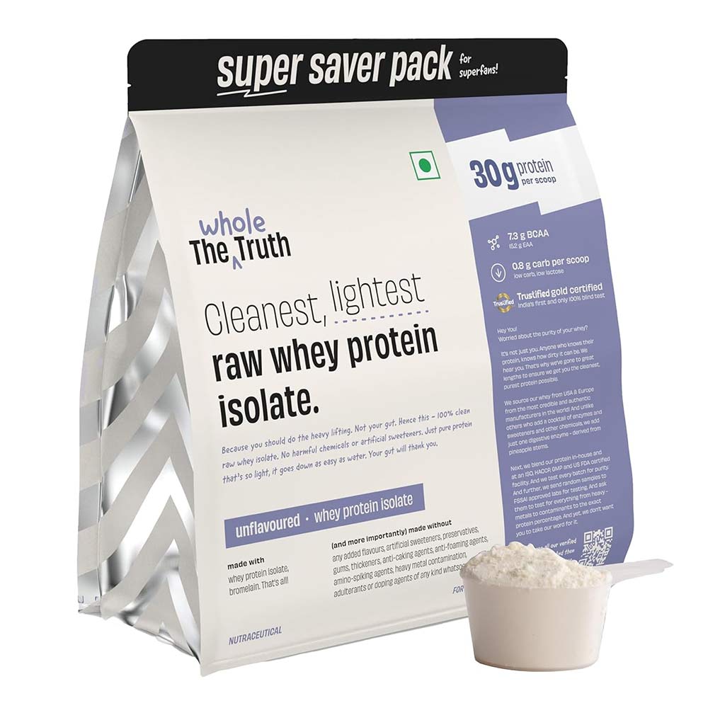 1 - The Whole Truth Raw Whey Protein Isolate,  4.4 lb  Unflavoured 