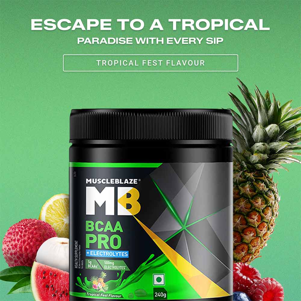 1 - MuscleBlaze BCAA Pro,  0.53 lb  30 Servings  Tropical Fest