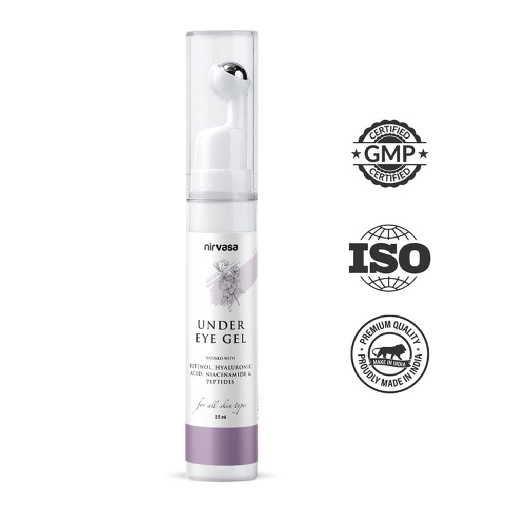 3 - Nirvasa Under Eye Gel Cream with Roll On,  15 ml  for All Skin Types (Pack of 2) 