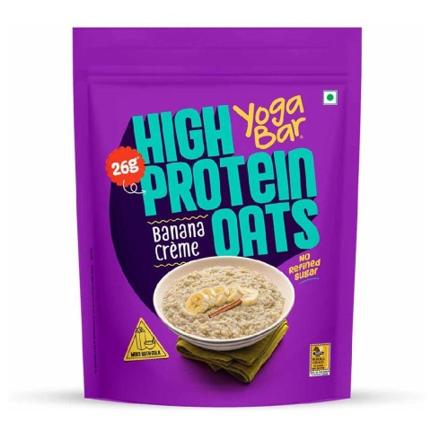 1 - Yogabar 26g High Protein Oats,  1 kg  Banana Creme 