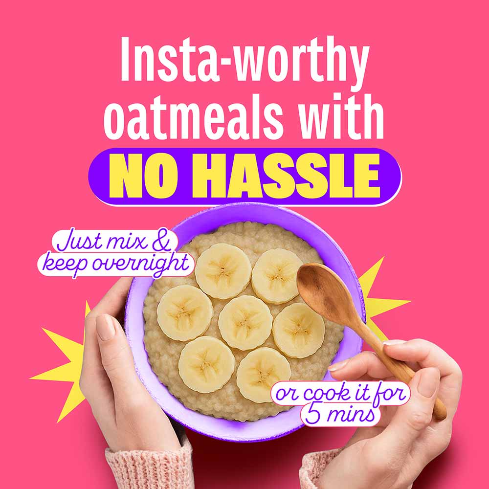 5 - Yogabar 26g High Protein Oats,  1 kg  Banana Creme 