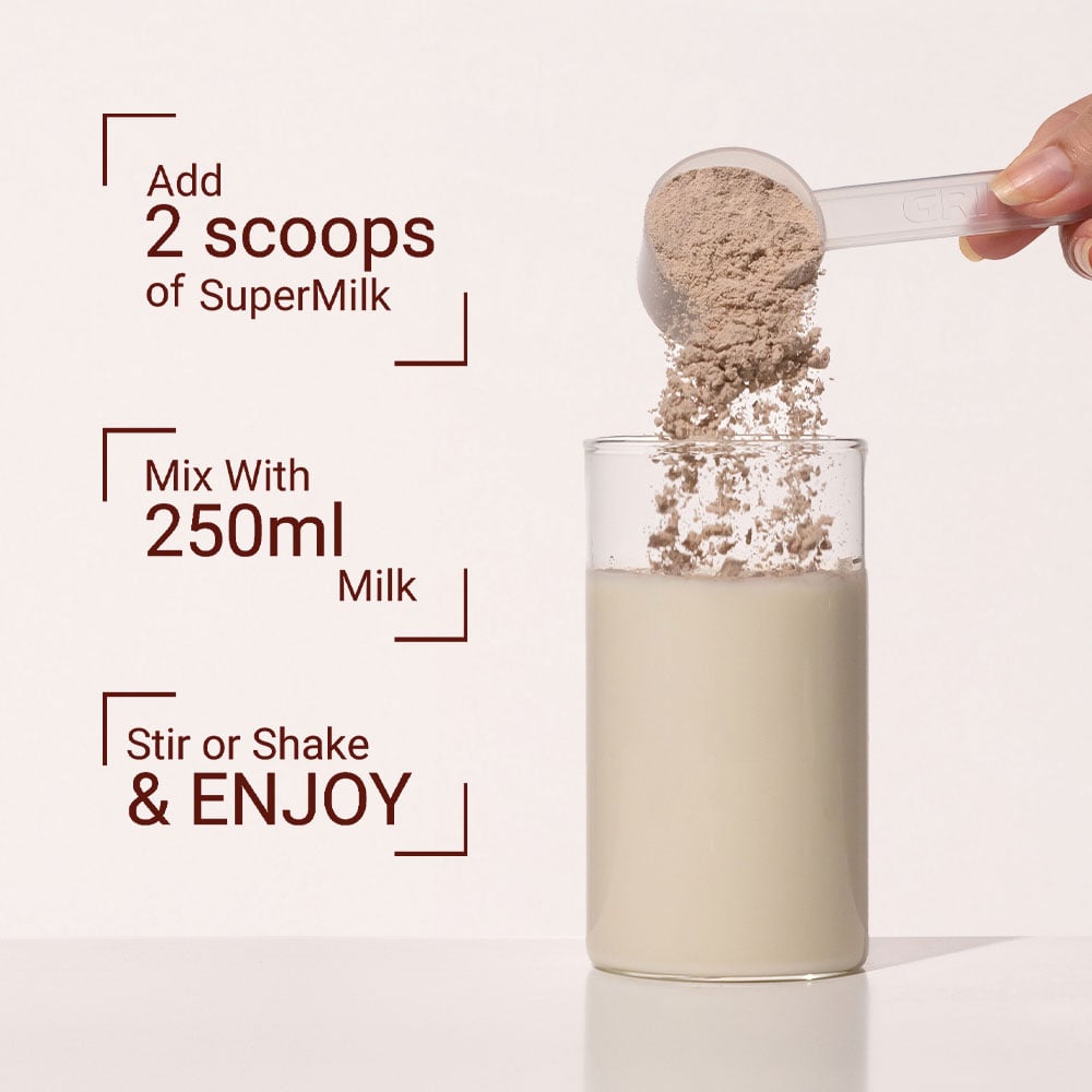Supermilk Gritzo Height+ for 13+ Yrs Boys Personalized Protein & Nutrition Drink Mix,  400 g  Cafe Mocha