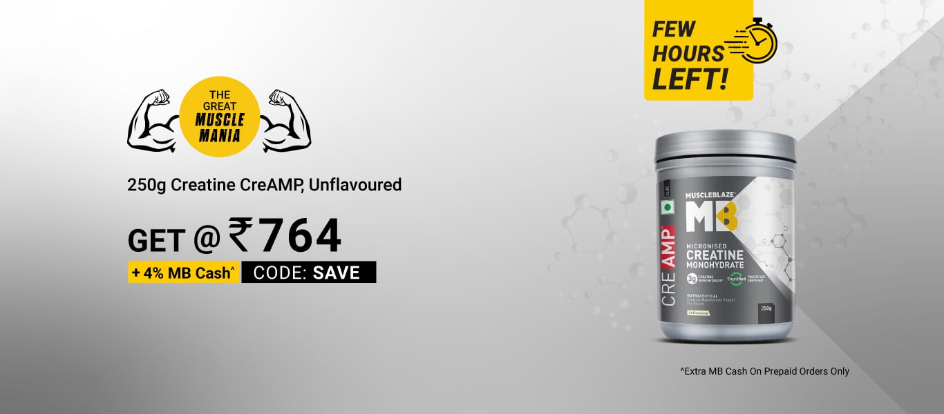 Few Hours Left: 250g Creatine Creamp unflavoured @ 764 using code