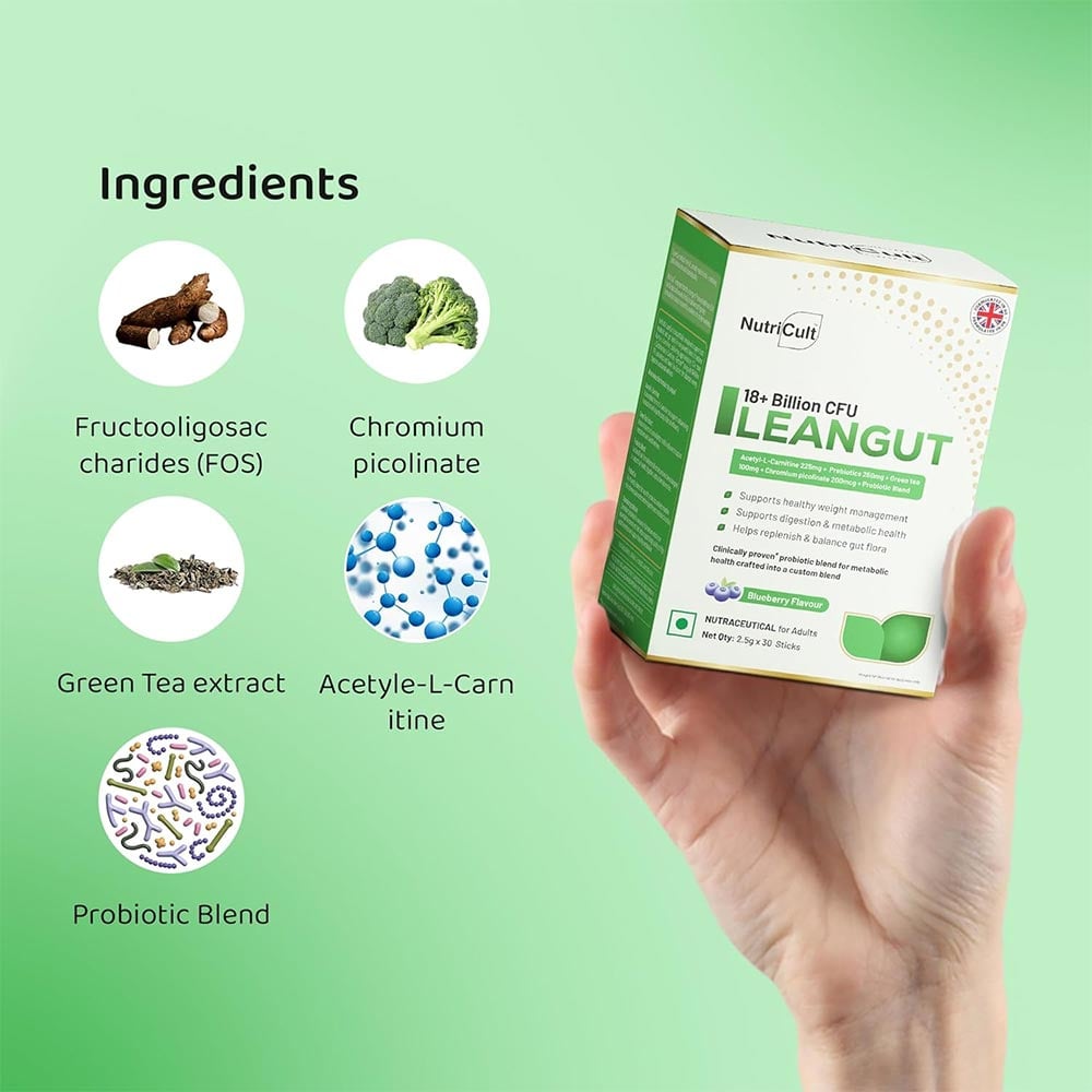 3 - NutriCult 18+ Billion CFU LeanGut,  30 Stick(s)  Blueberry 