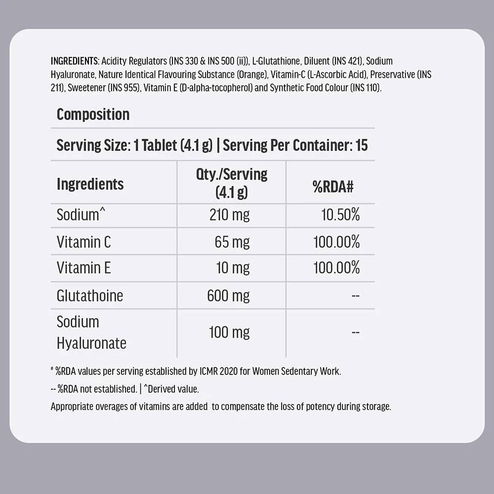 Glutathione Effervescent Orange 15 Tabs and Magnesium Glycinate for Women 120 Tabs Combo