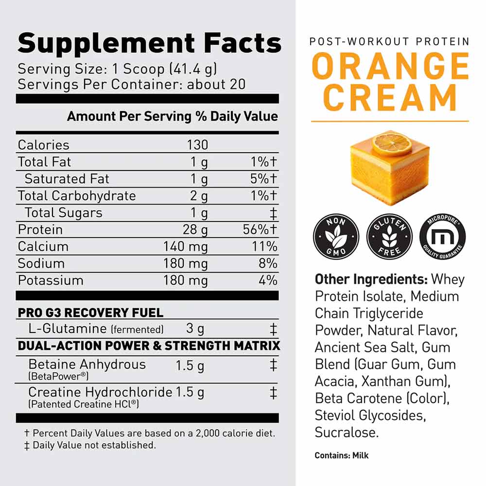 3 - Kaged Muscle Post-Workout Protein,  1.82 lb  Orange Cream 
