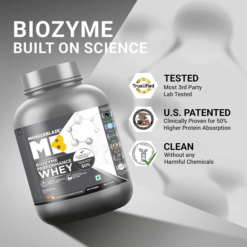 3 - MuscleBlaze Biozyme Performance Whey,  4.4 lb  Chocolate Hazelnut