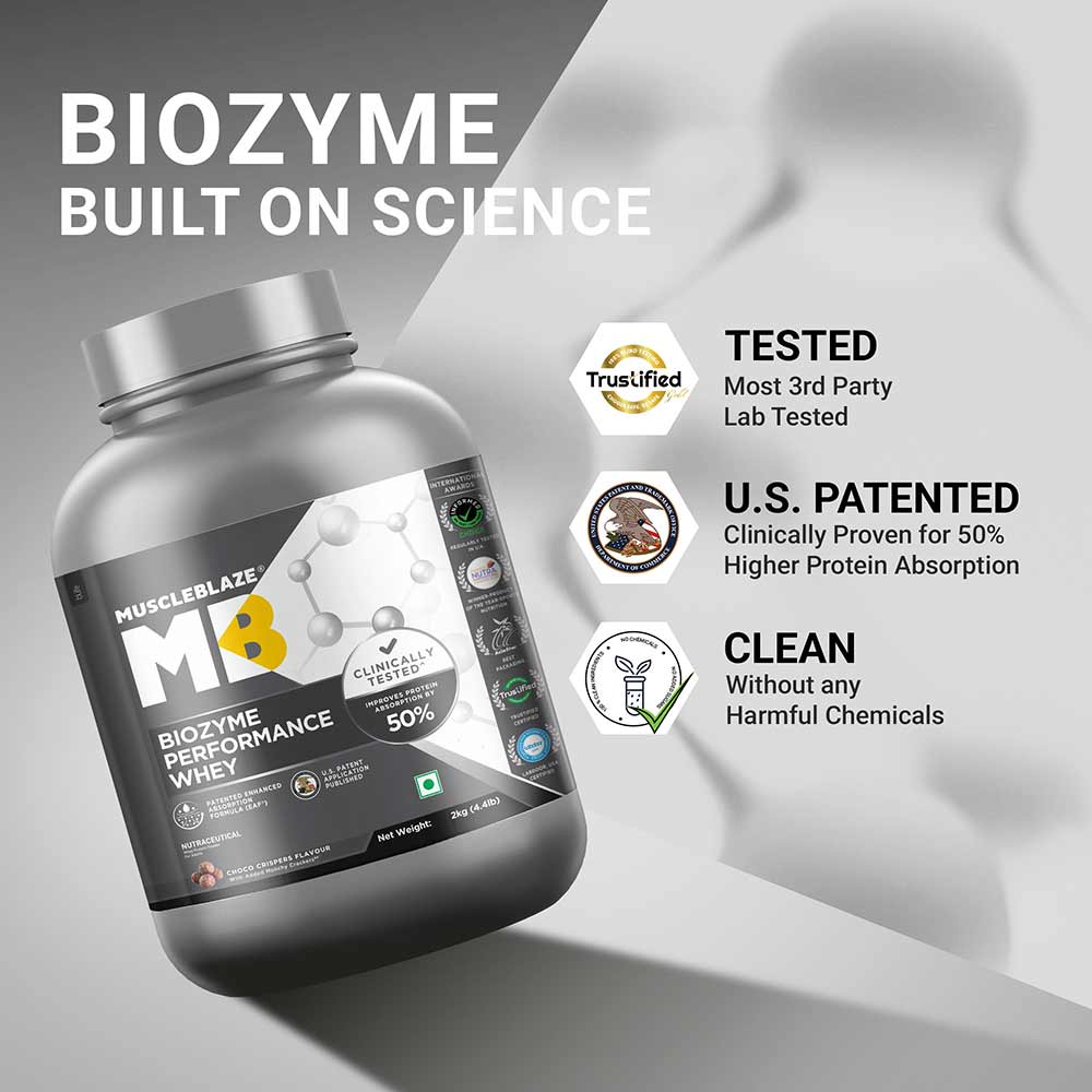 3 - MuscleBlaze Biozyme Performance Whey,  4.4 lb  Choco Crispers