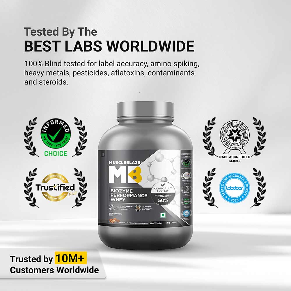 4 - MuscleBlaze Biozyme Performance Whey,  4.4 lb  Chocolate Peanut Butter