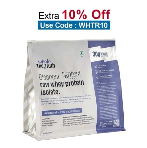 The Whole Truth Raw Whey Protein Isolate,  2.2 lb  Unflavoured 