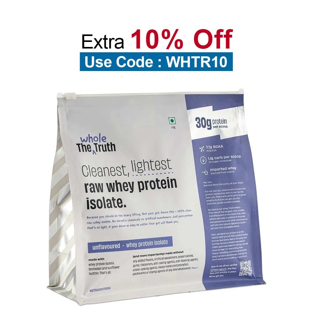 The Whole Truth Raw Whey Protein Isolate,  2.2 lb  Unflavoured 