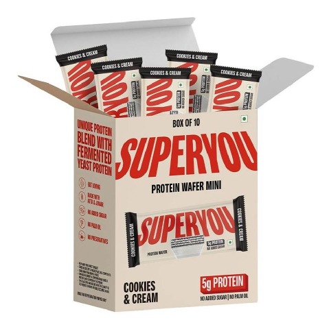 1 - Superyou Protein Wafer Mini Bar,  10 bar(s)  Cookies & Cream 