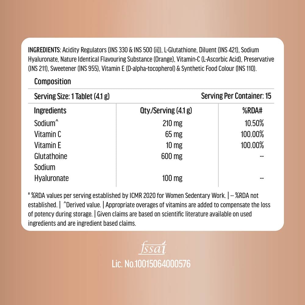 9 - HK Vitals Skin Radiance Collagen 100 g Orange with HK Vitals Glutathione Effervescent,  Marine Collagen  15 tablet(s)  Orange