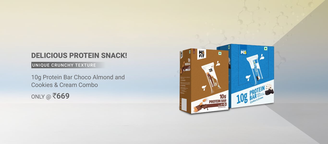MuscleBlaze Protein Bar 10 g protein 6 bars Choco Almond and Cookies & Cream Combo @ 669