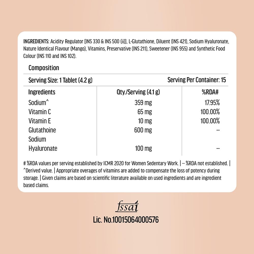 8 - HealthKart HK Vitals Glutathione Effervescent,  Mango  30 tablet(s)