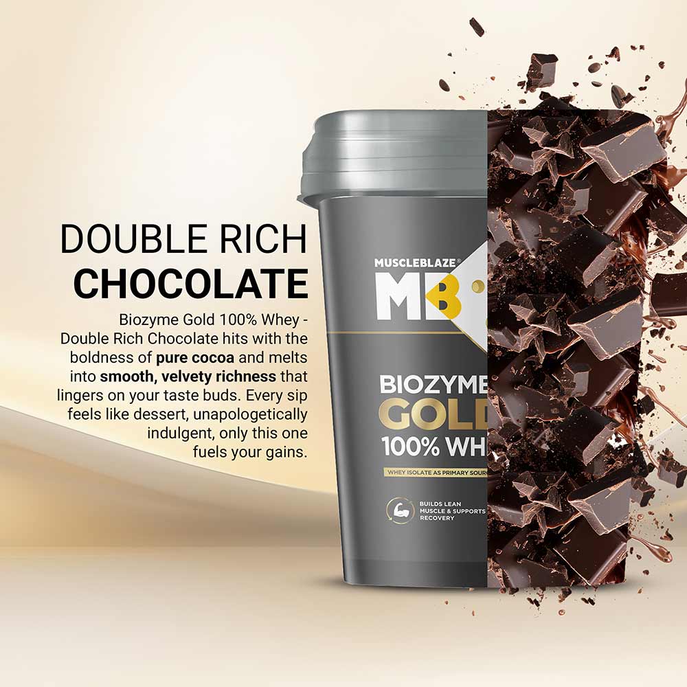 4 - MuscleBlaze Biozyme Gold 100% Whey,  8.8 lb  Double Rich Chocolate