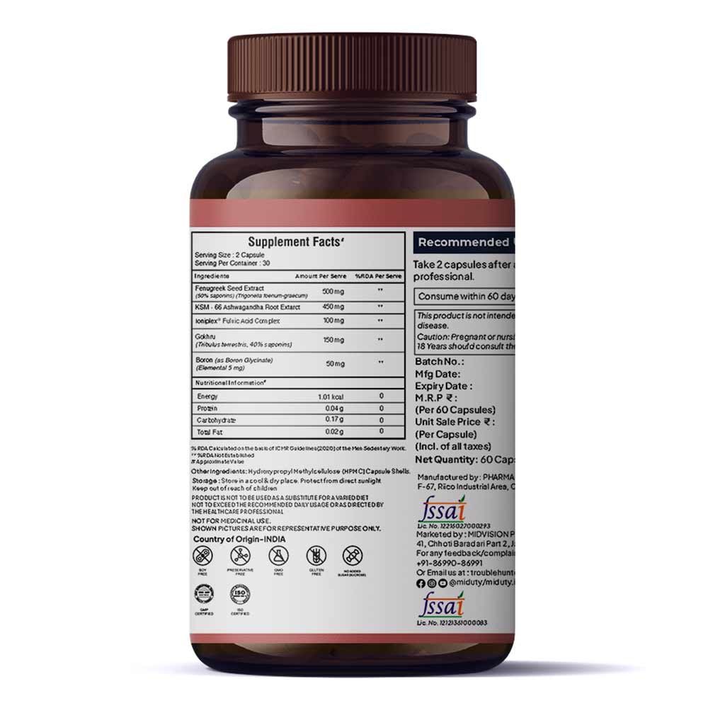 12 - Miduty TestoUP 5X,  60 capsules 