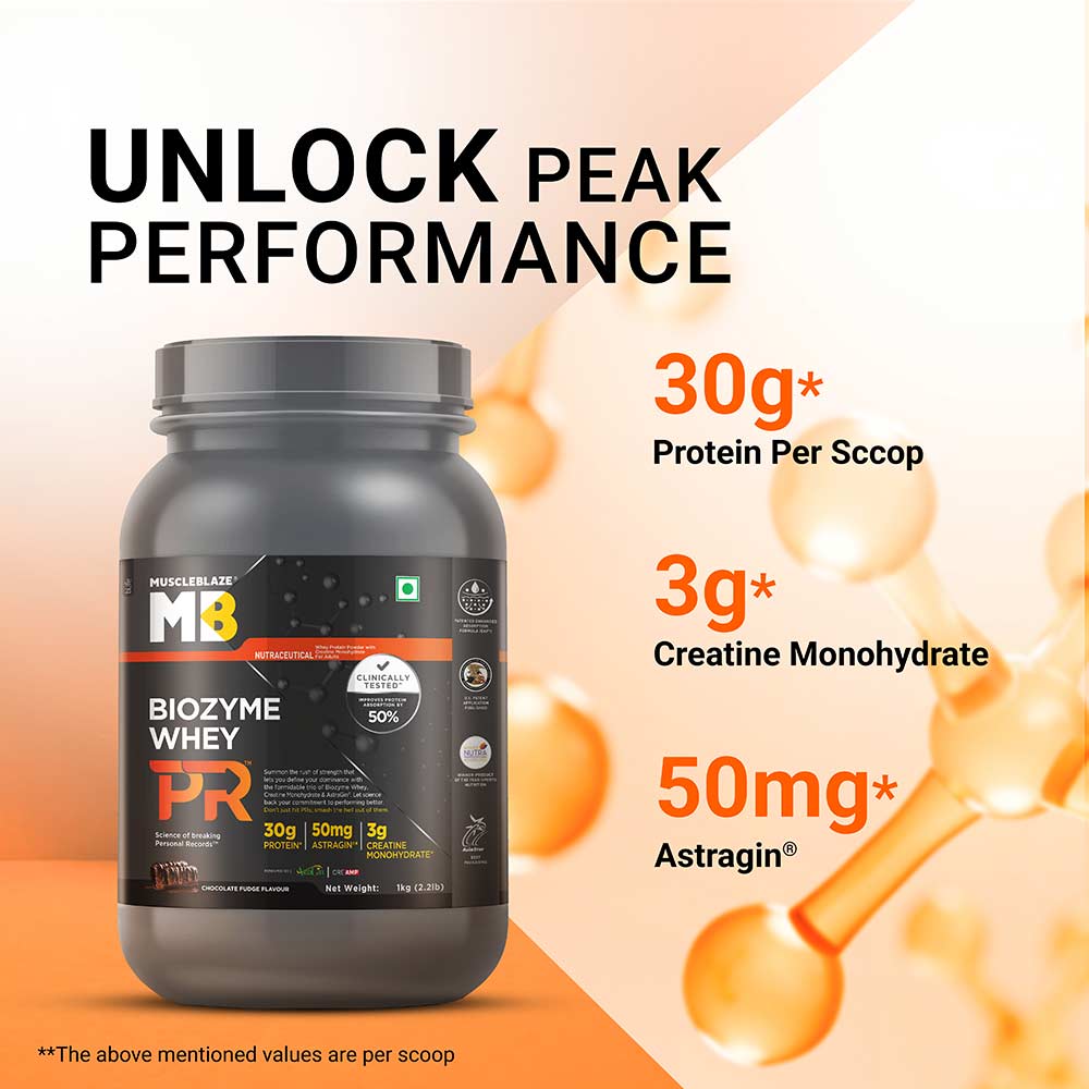 4 - MuscleBlaze Biozyme Whey PR,  2.2 lb  Chocolate Fudge