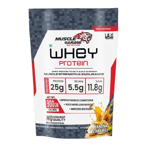 1 - Muscle Garage Whey Protein,  2 lb  Banana Caramel 