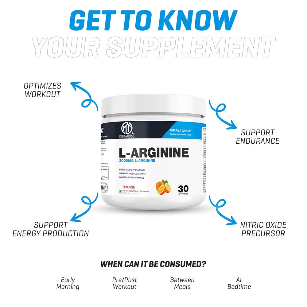 5 - Muscle Trail L-Arginine Unflavoured,  0.33 lb 