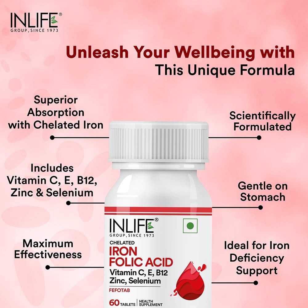 1 - INLIFE Iron + Folic Acid,  Unflavoured  60 tablet(s) 