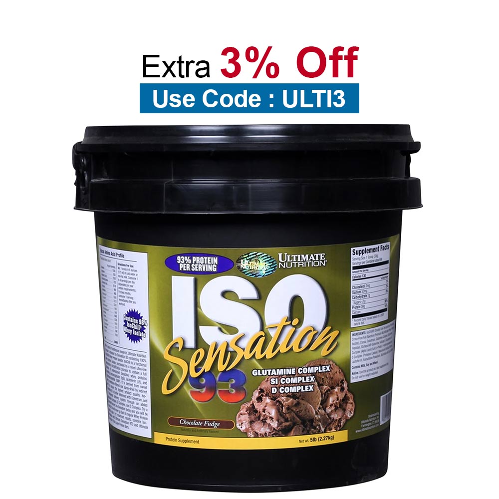 Ultimate Nutrition ISO Sensation 93,  5 lb  Chocolate Fudge 