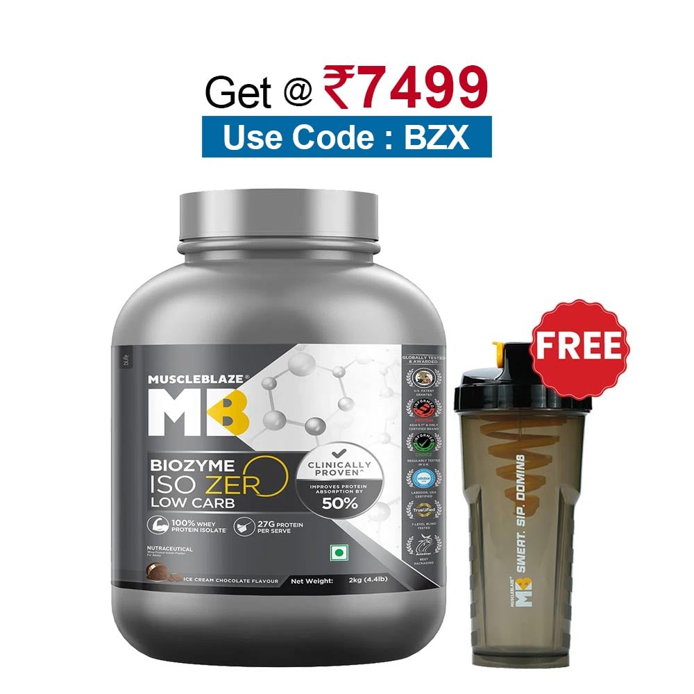 MuscleBlaze Biozyme Iso-Zero,  4.4 lb  Low Carb Ice Cream Chocolate 