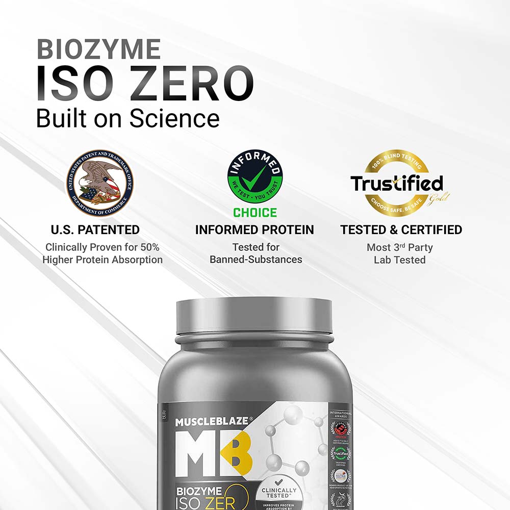5 - MuscleBlaze Biozyme Iso-Zero,  2.2 lb  Low Carb Tropical Mango