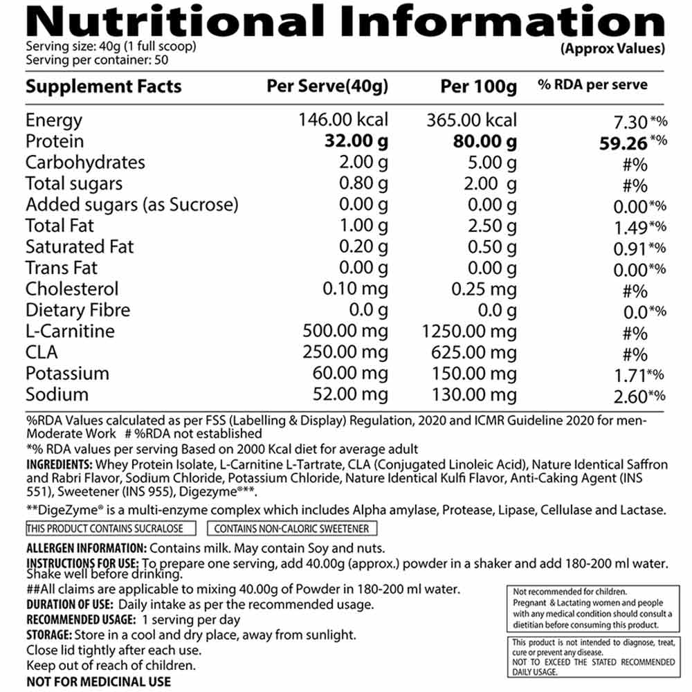 4 - QNT ISO Ripped,  4.4 lb  Kesar Malai Kulfi 