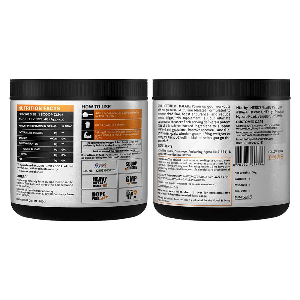 6 - AS-IT-IS Nutrition ATOM L-Citrulline Malate,  0.22 lb  Strawberry Lemonade 