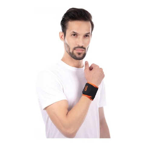 1 - Tynor Wrist Support (Neo),  Black with Orange  Universal 