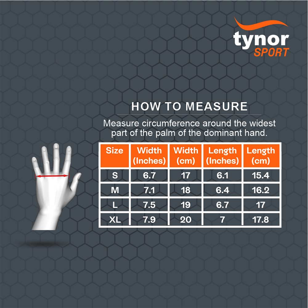 4 - Tynor Tynogrip Training Gloves with Wrist Support,  Black  Medium 