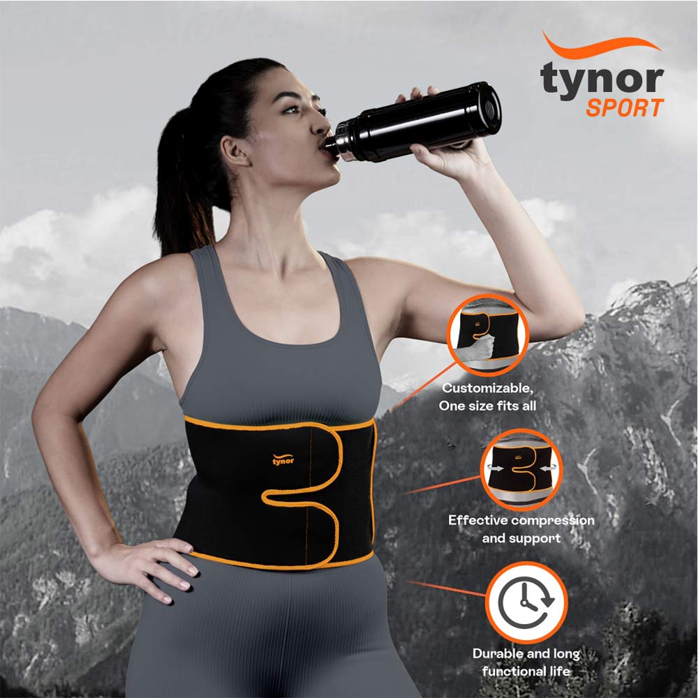 2 - Tynor Abs Binder Adjustable (Neo),  Universal  Black/Orange 