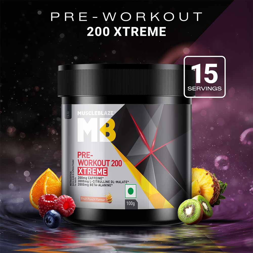 2 - MuscleBlaze PRE Workout 200 Xtreme,  0.22 lb  Fruit Punch