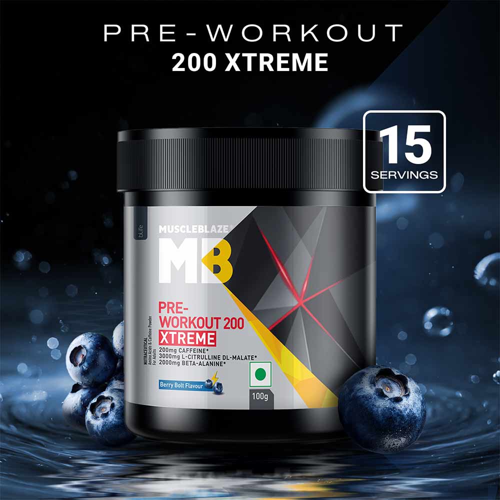 2 - MuscleBlaze PRE Workout 200 Xtreme,  0.22 lb  Berry Bolt