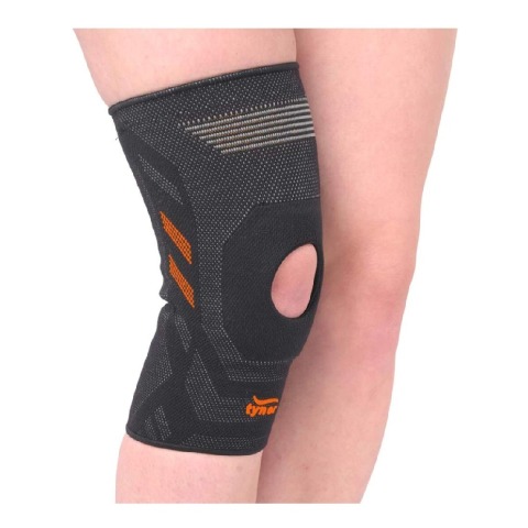 1 - Tynor Knee Cap Air Pro Open Patella,  Black/Orange  Large 
