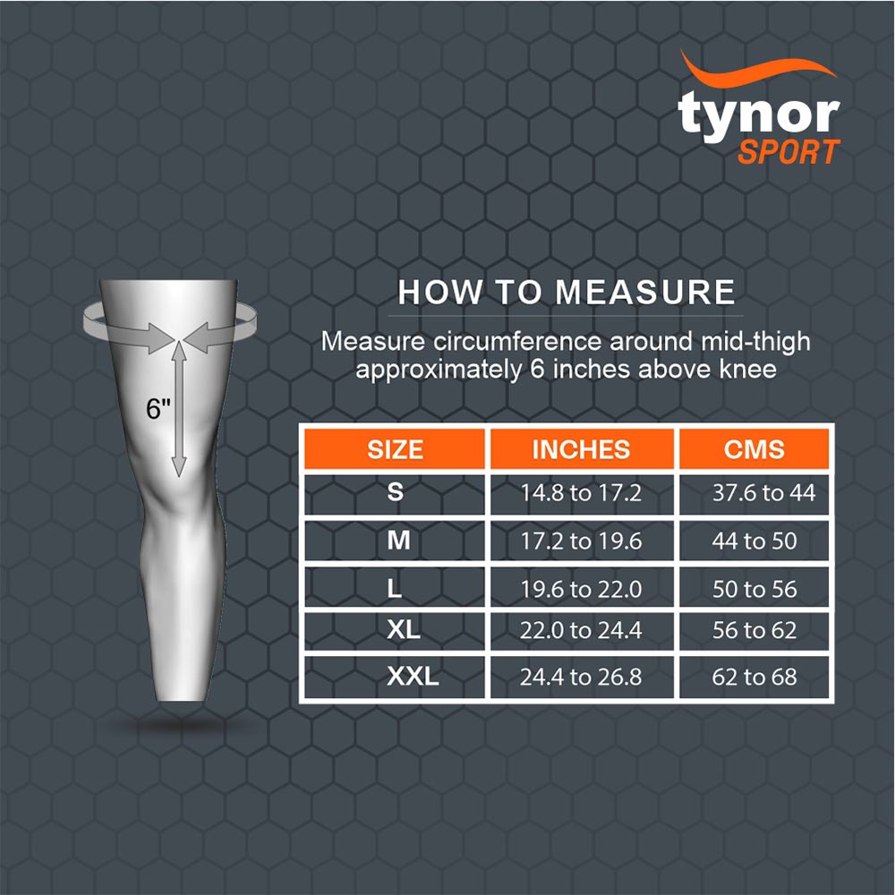 4 - Tynor Knee Cap Air Pro,  Black/Orange  Large 