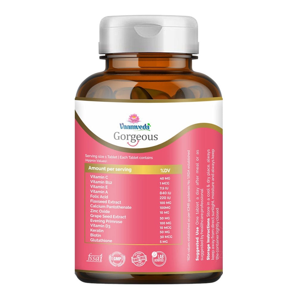 2 - Vaamveda Biotin Keratin L Glutathione Vitamin C E Hair Skin Nail Hair Growth,  30 tablet(s)  Supplements 