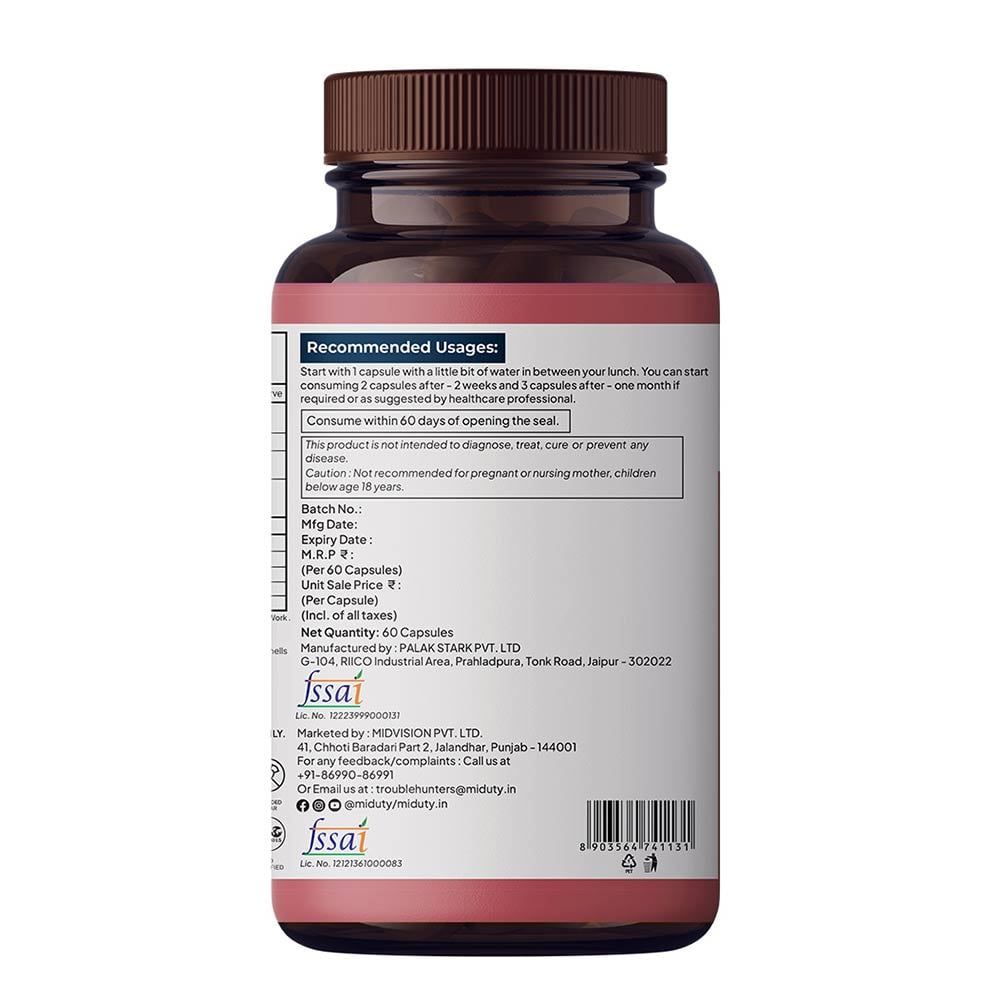 3 - Miduty Betaine HCL +Pepsin,  60 capsules 