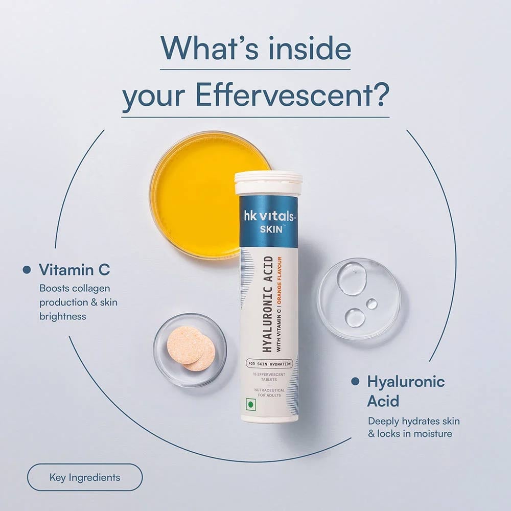 Glutathione and Hyaluronic Acid Effervescent 15 Tabs Orange Combo