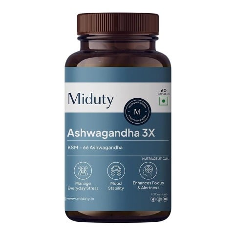 1 - Miduty Ashwagandha 3X,  60 capsules 