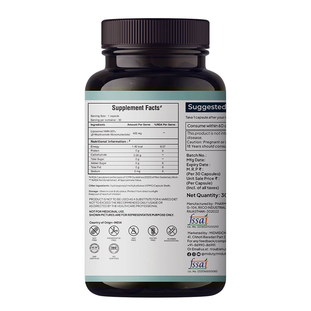 5 - Miduty Liposomal NMN,  30 capsules 