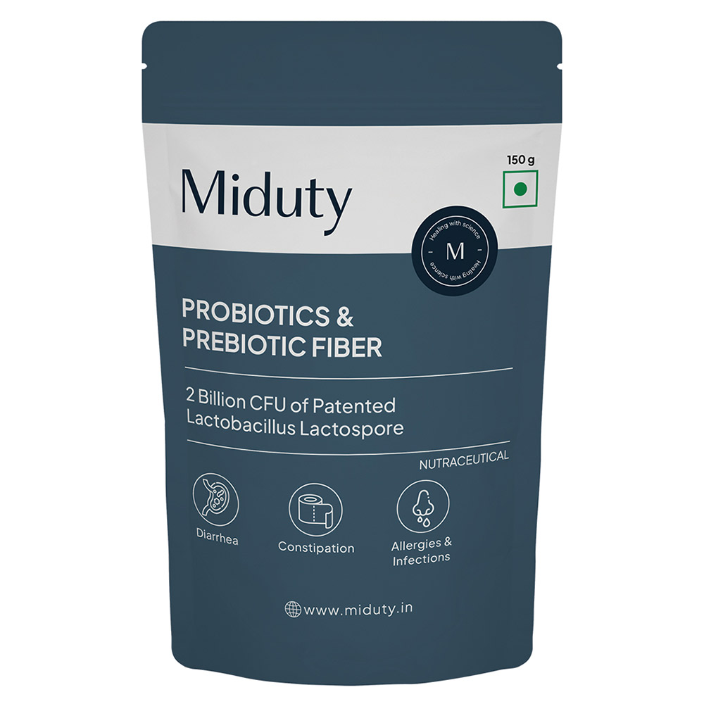 8 - Miduty Probiotics & Prebiotic Fiber,  150 g  Unflavoured 