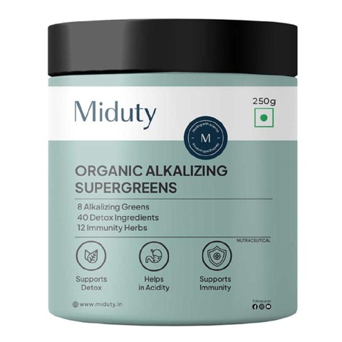 1 - Miduty 100% Organic Alkalizing Supergreens,  250 g 