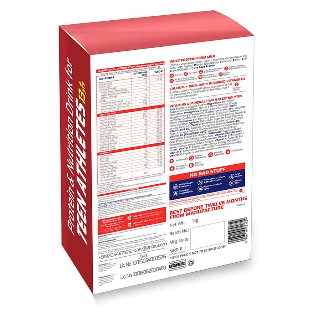 3 - Supermilk Gritzo Overall Growth for Boy 13+ Yrs Protein & Nutrition Drink Mix OP,  1 kg  Double Chocolate 