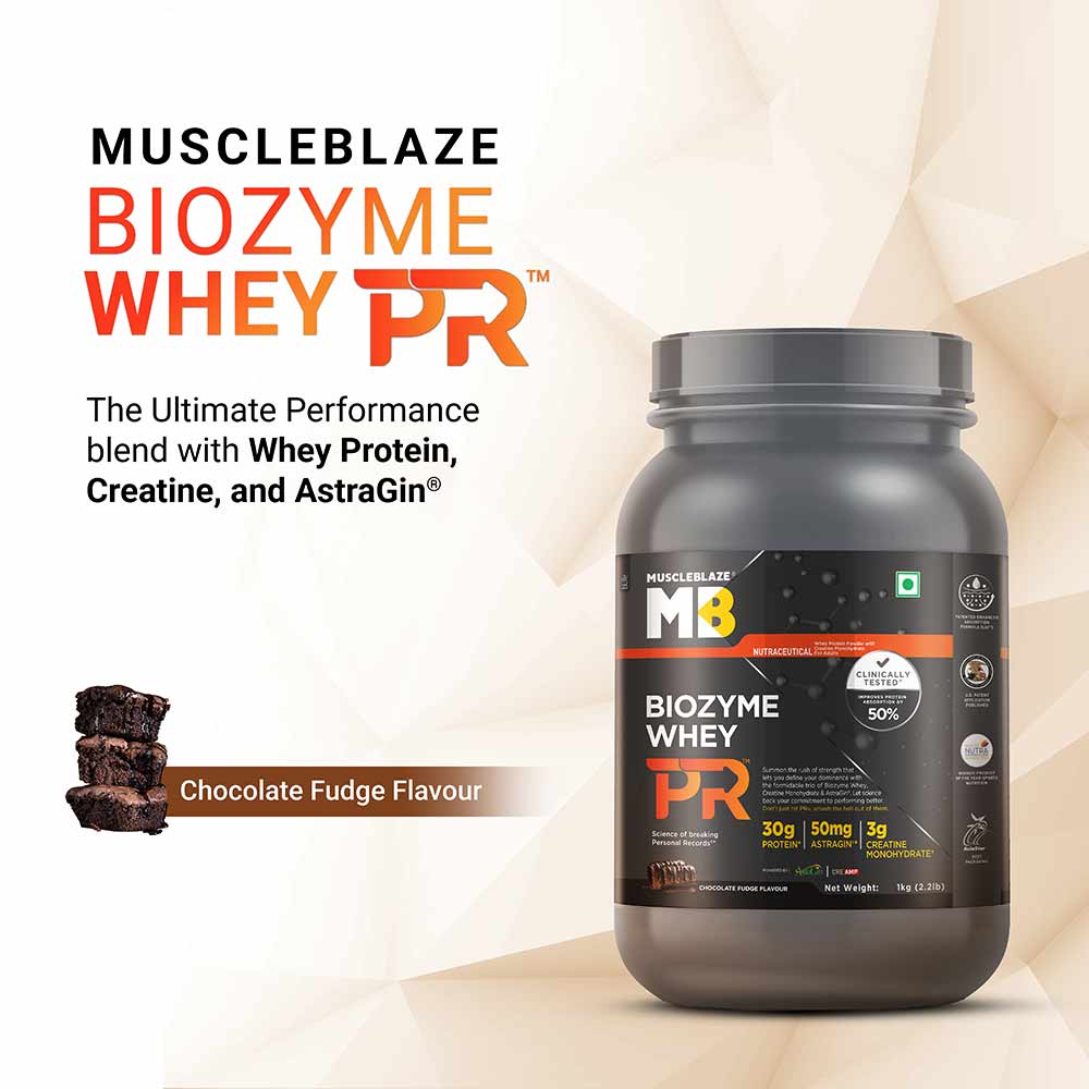 MuscleBlaze Biozyme Whey PR,  2.2 lb  Chocolate Fudge